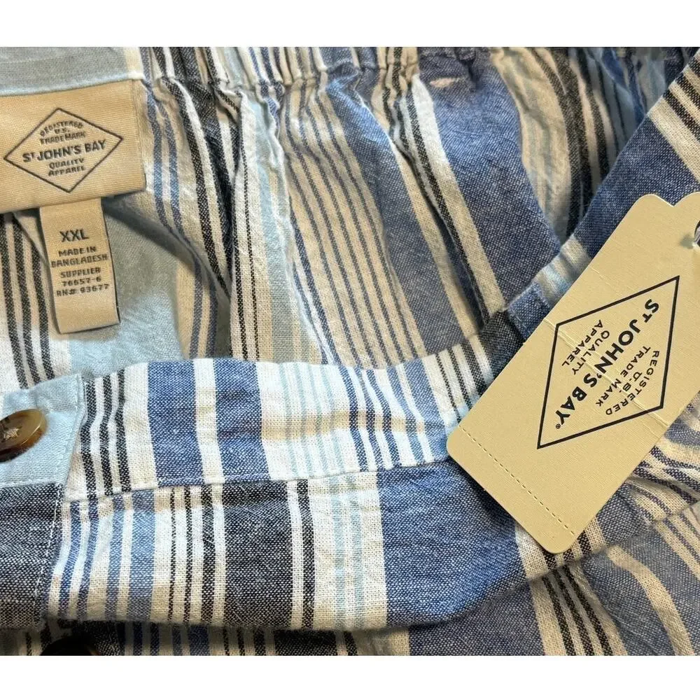 NWT Cottagecore St. John’s Bay Linen Striped Button Skirt XXL